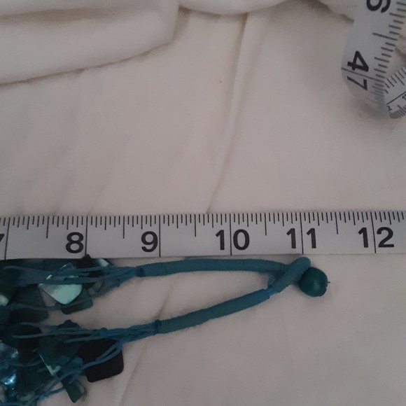 Dyed Blue Shell Necklace and Earrings - Picture 9 of 9